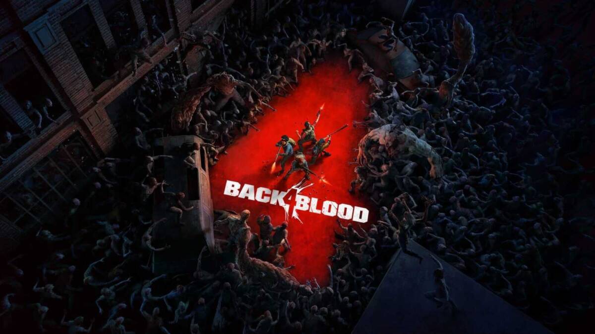 Зомби окружили команду в игре Back 4 Blood на улице
