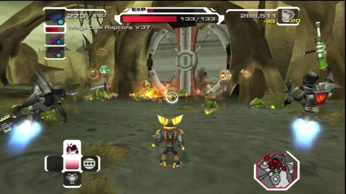 Экшен из игры Ratchet & Clank перезапуск с оружием и интерфейсом