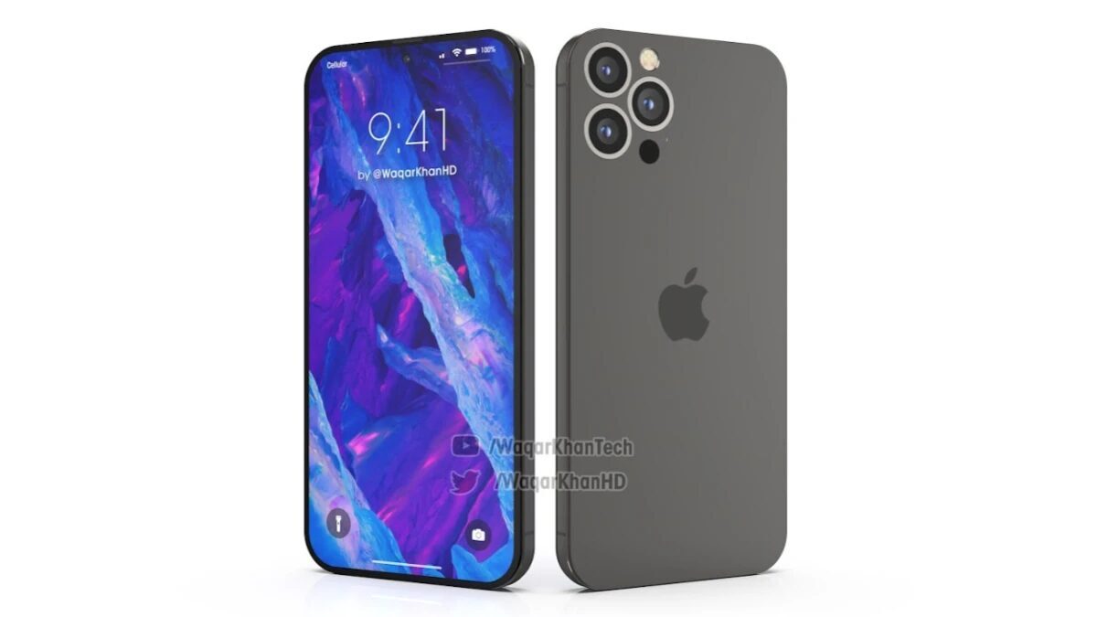 Рендер iPhone 14 Pro появился в новом видео 3 Рендер iPhone 14 Pro, передний и задний вид, черный цвет