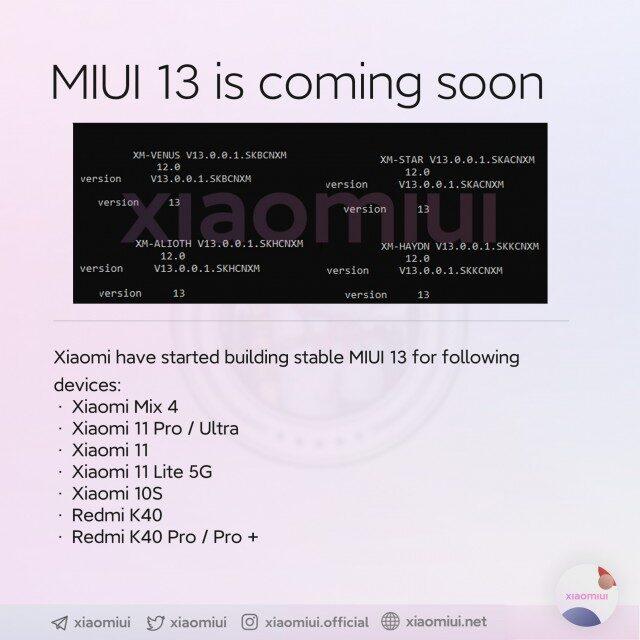 Xiaomi обновит 9 смартфонов до MIUI 13 3 Xiaomi MIUI 13