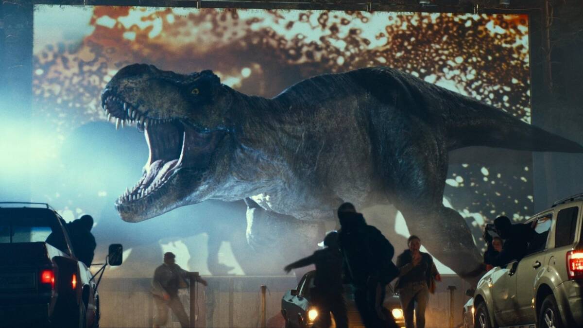 Кадр из Jurassic World: Dominion — пролог с динозаврами в эпохе правления существ