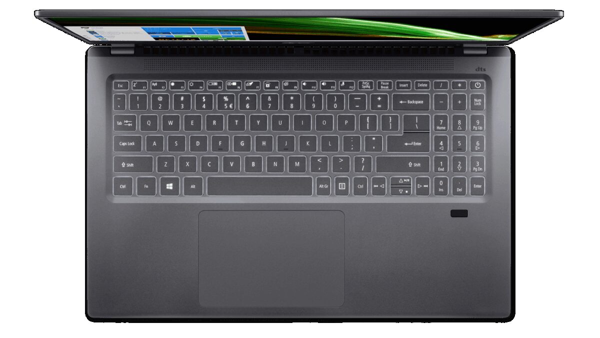 Acer представила новый легкий и производительный ноутбук Swift 3 6 Клавиатура ноутбука Acer Swift 3 сверху вид