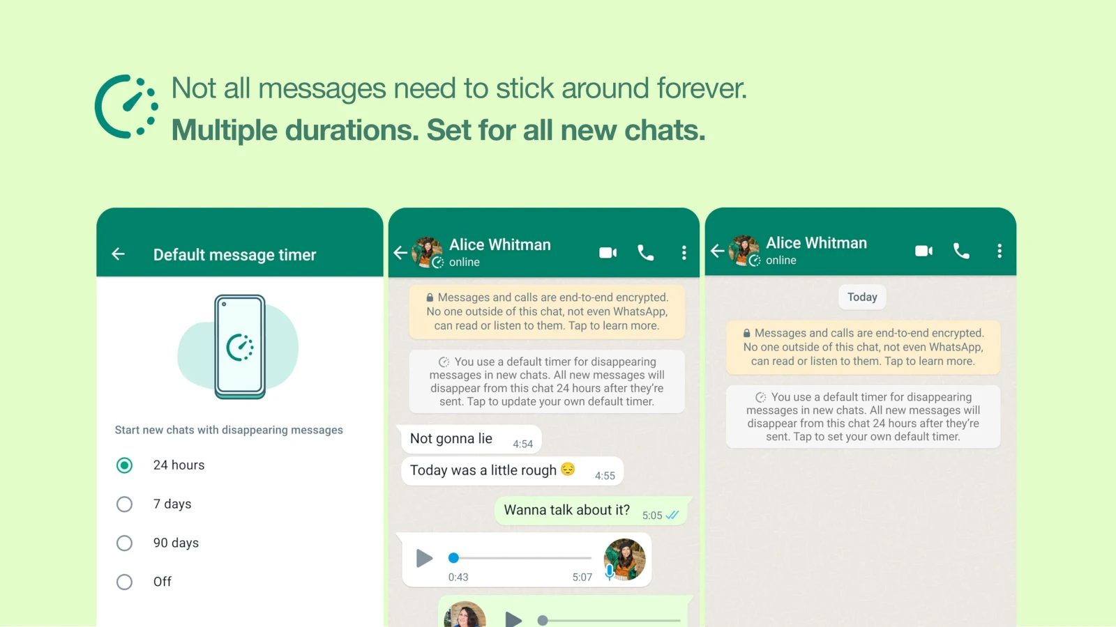 WhatsApp добавляет больше возможностей для исчезающих сообщений 3 WhatsApp исчезающие сообщения