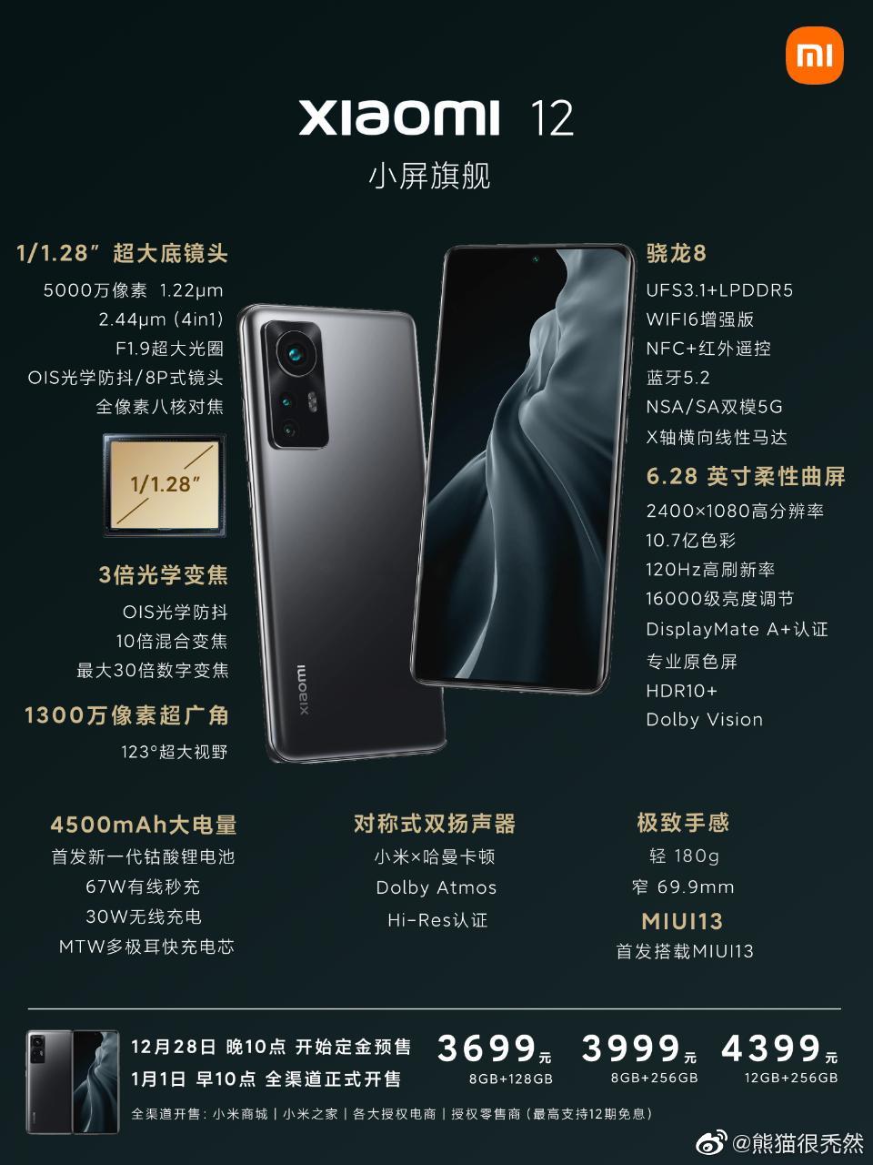 Цены и характеристики Xiaomi 12 полностью рассекречены 3 Xiaomi 12