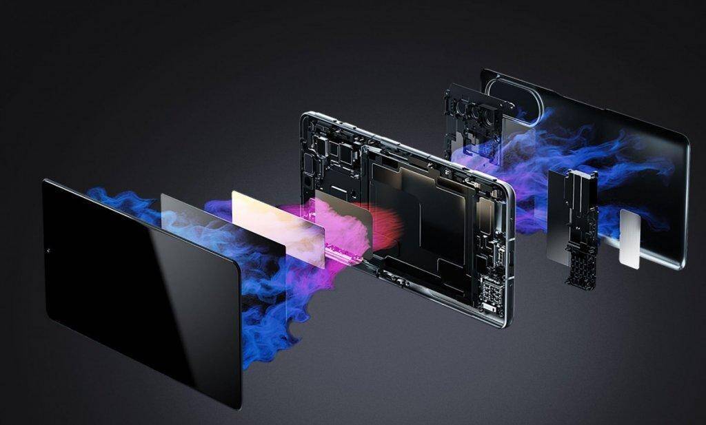 Разобранный игровой смартфон Xiaomi Redmi K50 с чипом Dimensity 9000 и внутренними компонентами