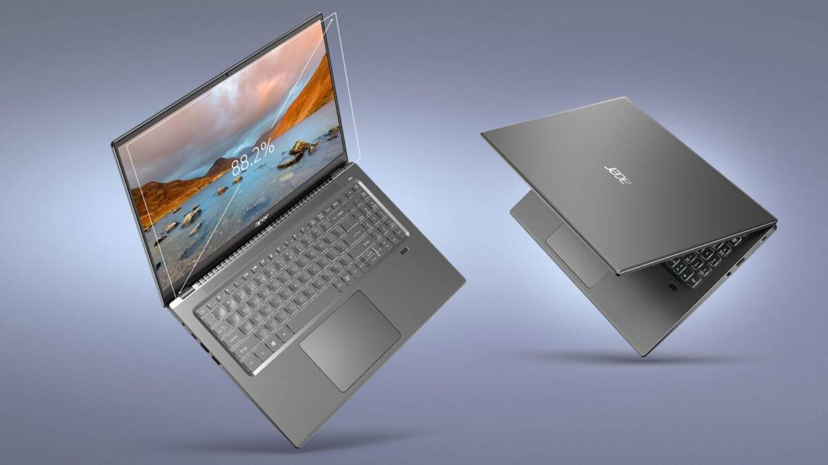 Ноутбук Acer Swift 3 с открытым дисплеем и клавиатурой