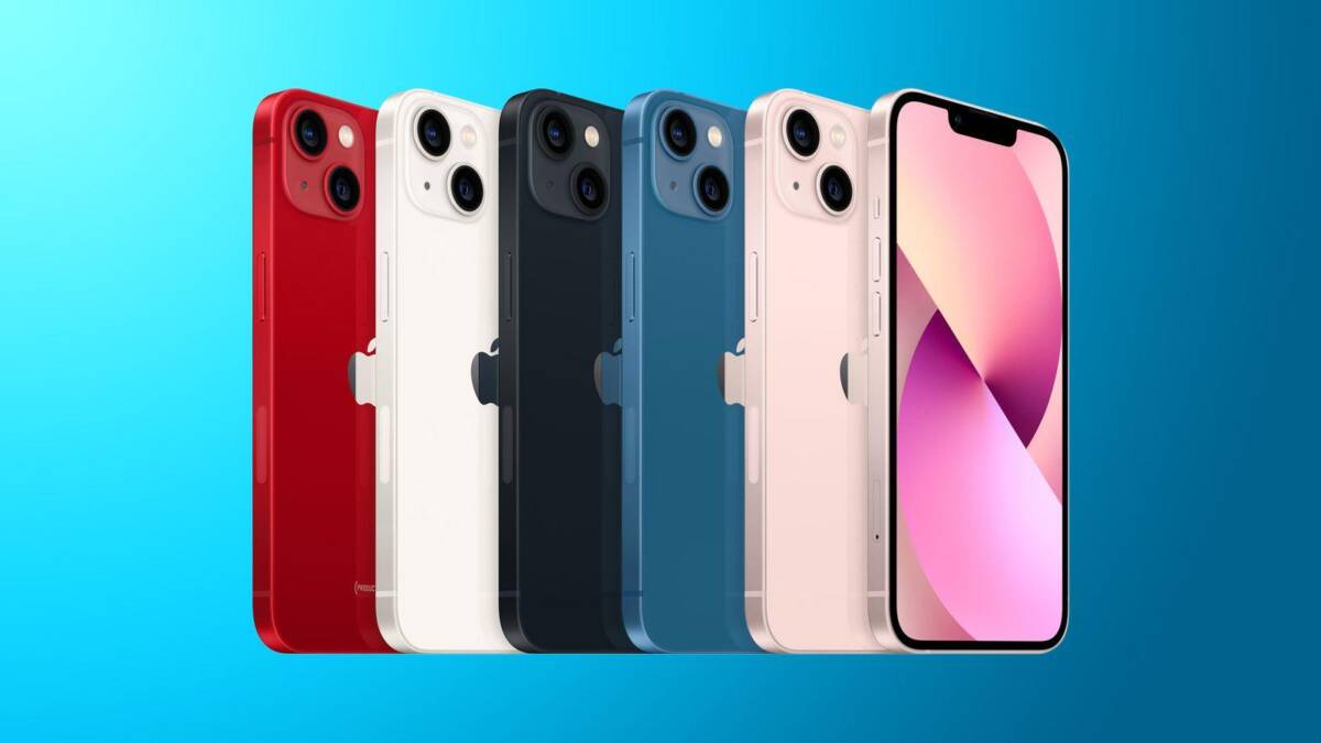 Цветные корпуса iPhone 13 с двумя камерами и экраном