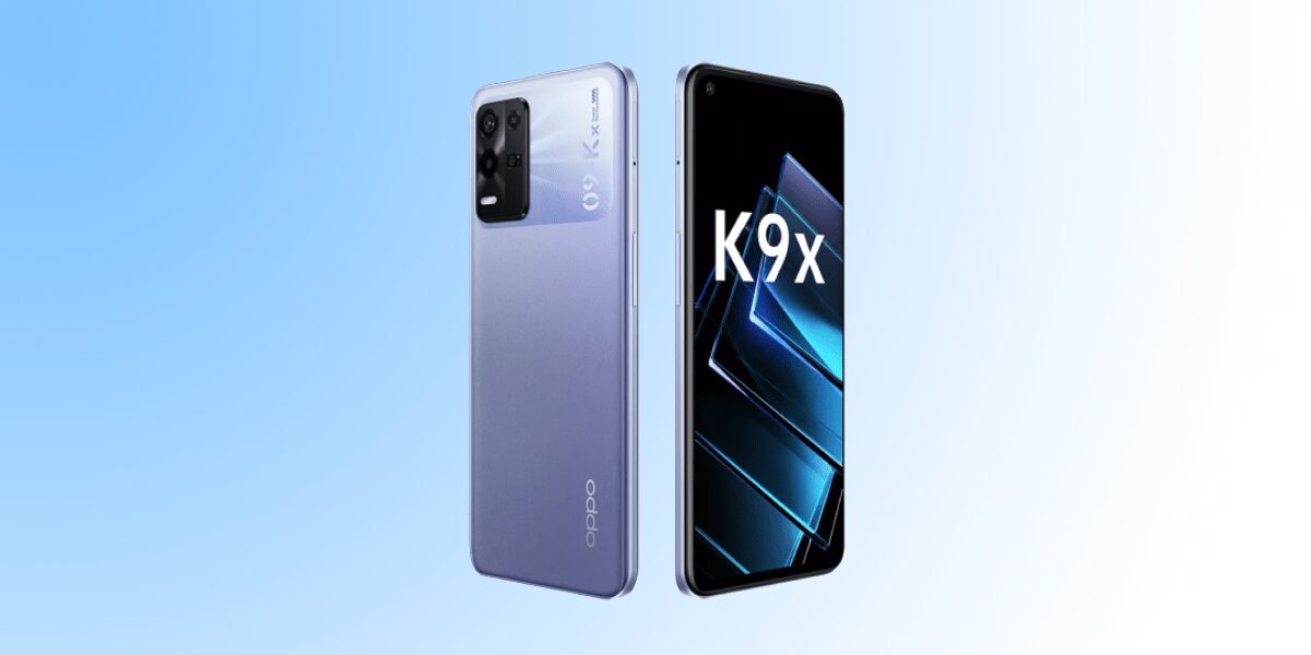 Смартфон OPPO K9x: задняя камера и дисплей на лицевой панели в современном дизайне