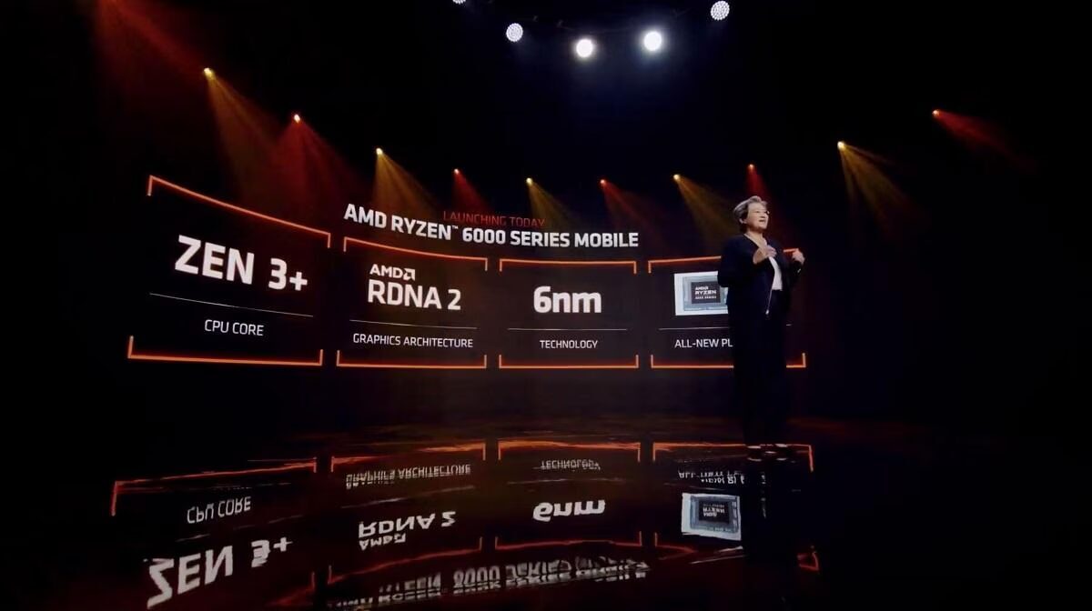 Презентация AMD Ryzen 6000 серии мобильных процессоров на сцене