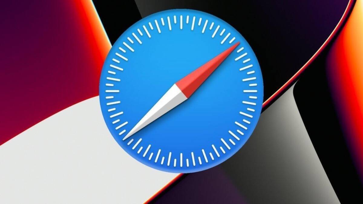 Иконка Safari на устройстве Apple с синим колесом