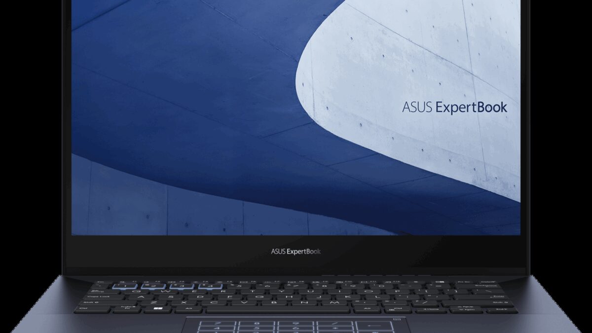 Ноутбук ASUS ExpertBook B5 с открытым экраном и клавиатурой