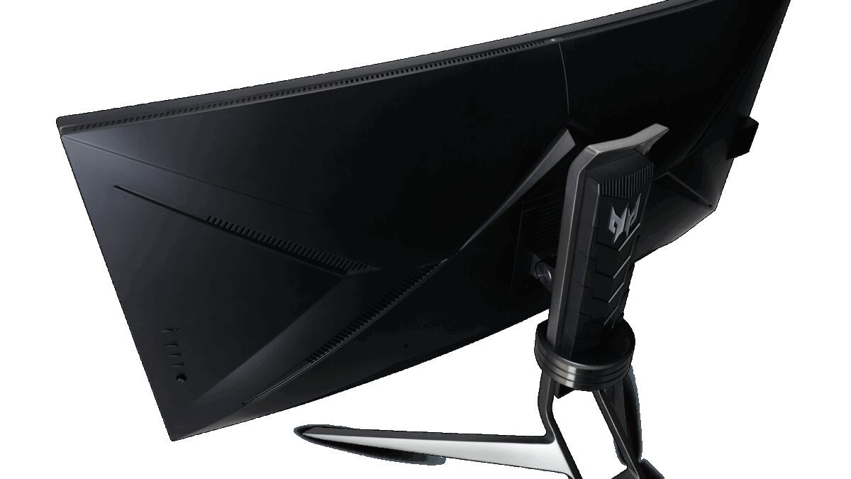 Задняя часть игрового монитора Acer Predator X38S с подкреплением и вентиляционными отверстиями