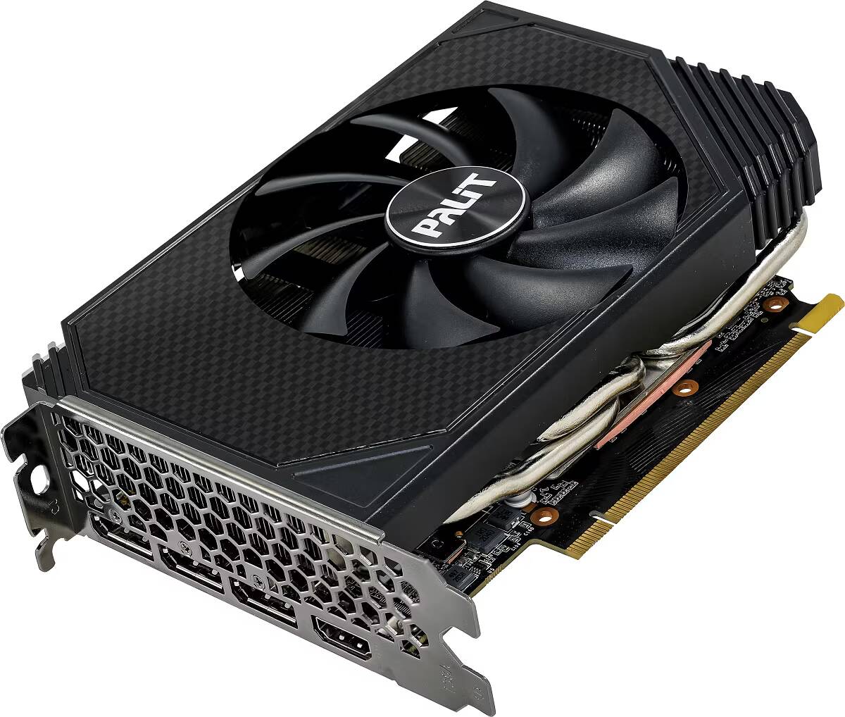 CES 2022: Palit анонсировала видеокарты GeForce RTX 3050 Dual и StormX 1 Видеокарта Palit GeForce RTX 3050 с вентилятором и выводами видеосигнала