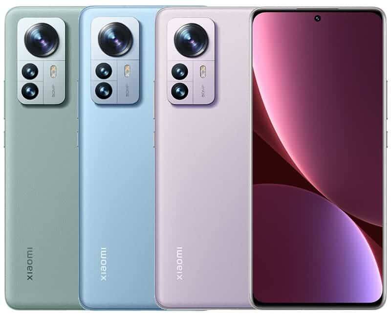 Рендер четырех цветов Xiaomi 12 Pro с задней камерой