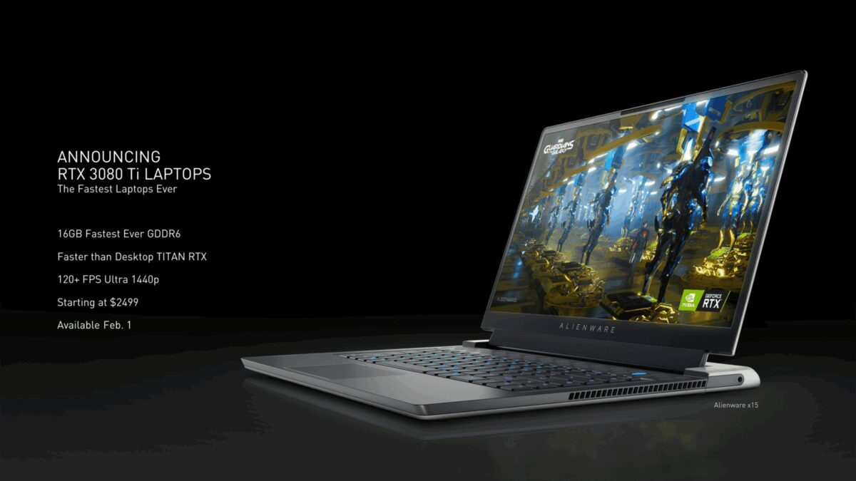 CES 2022: NVIDIA выпустила GeForce RTX для ноутбуков, новые RTX 3080 и NVIDIA Omniverse 5 Игровой ноутбук Alienware с дисплеем и клавиатурой