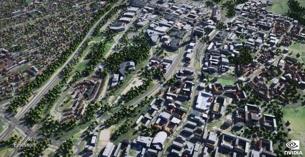 Аэросъемка городской среды с разными зданиями и зелеными зонами
