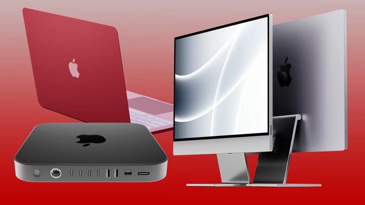 Рендер Apple Mac и Mac mini с дисплеем и интерфейсами, обзор устройств Apple 2022