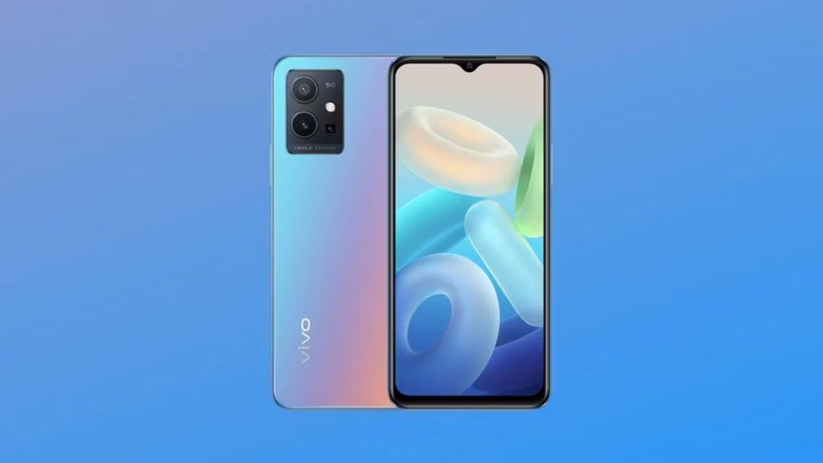 Смартфон Vivo T1 синий задний вид и экран