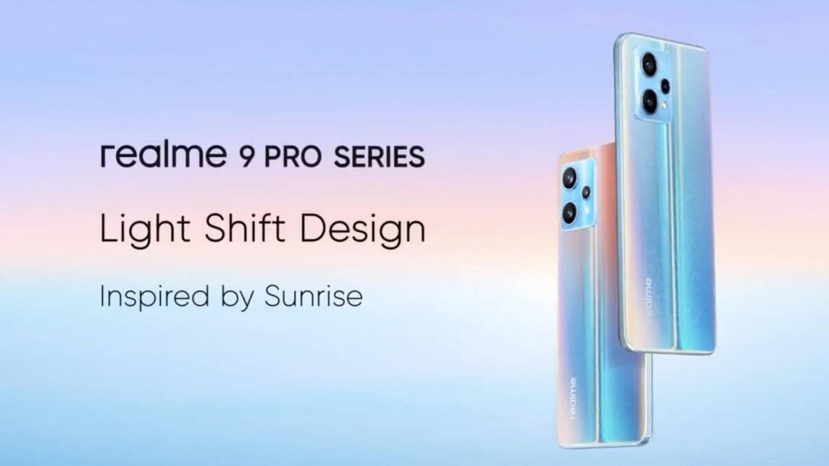 Рекламный постер серии Realme 9 Pro: смартфоны Realme 9 Pro сзади
