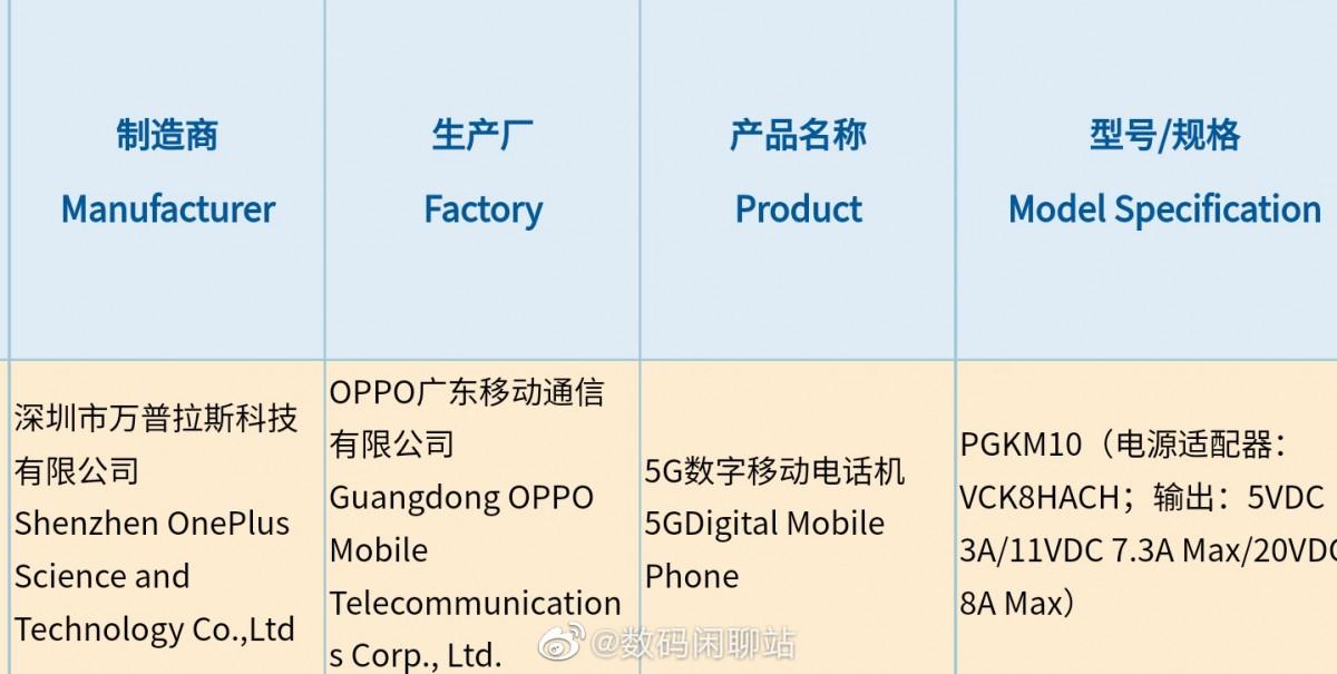Смартфон OnePlus получил сертификат 3C с зарядкой мощностью 150 Вт 4 OnePlus