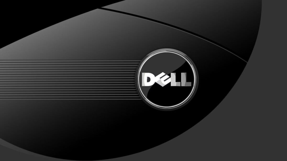 Черный дизайн монитора Dell с логотипом в центре