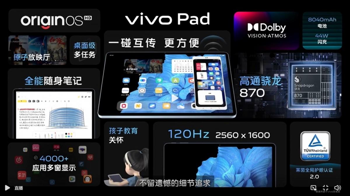 Vivo представила X Note с SD 8 Gen 1 и vivo Pad на базе SD870 31 Vivo
