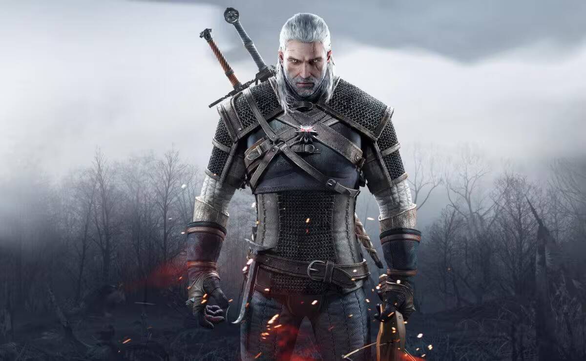 The Witcher 3 нового поколения выйдет в конце 2022 года 2 Геральт из Ривии в доспехах с мечами в руке на темном фоне