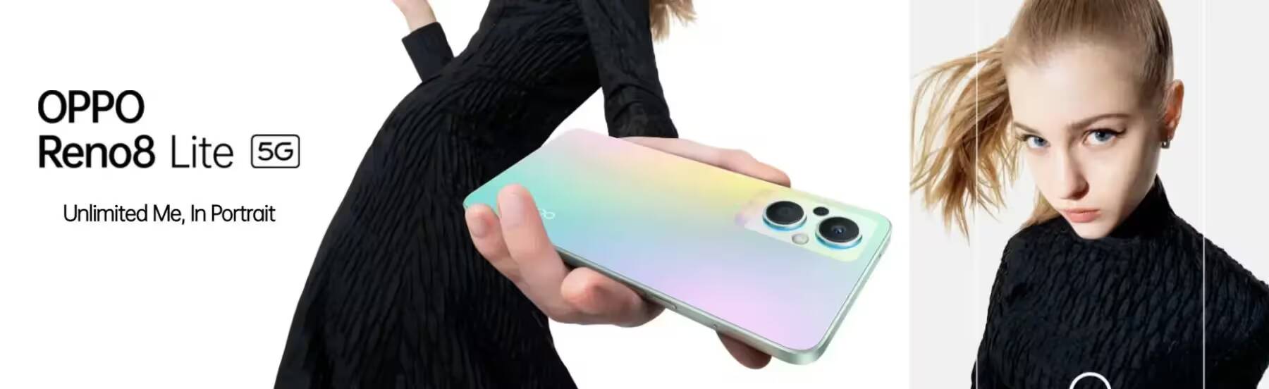 Розовый OPPO Reno8 Lite в руке, задняя камера