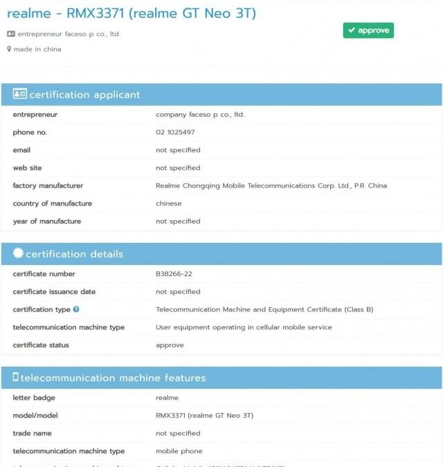 Realme GT Neo 3T