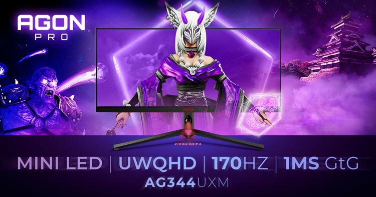 Игровой монитор AOC AG344UXM с изогнутым экраном и подсветкой