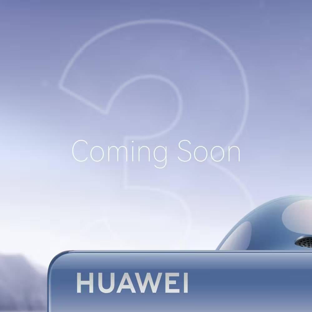 Изображение синий корпус Huawei смартфона и задняя часть