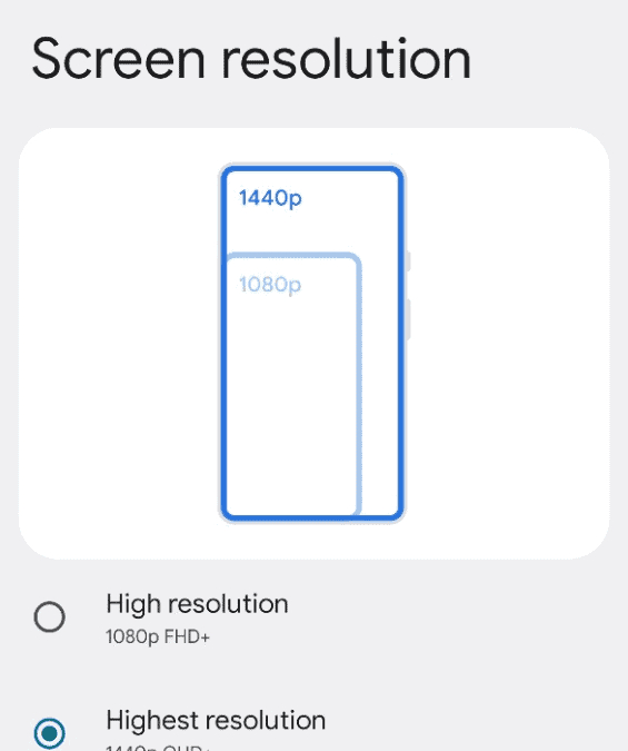Google Pixel 7 Pro Display 1440p or 1080p 2