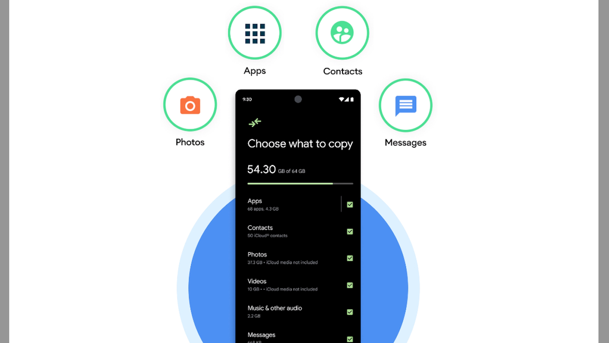 Приложение Google Switch to Android для iOS теперь поддерживает все устройства Android 12