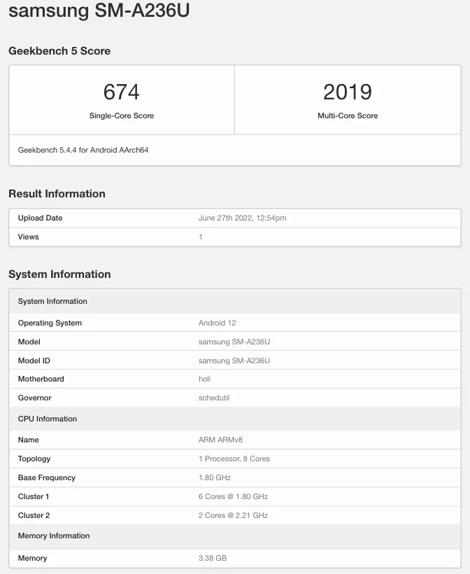 Geekbench: Samsung Galaxy A23 5G получит Snapdragon 695 5 Samsung