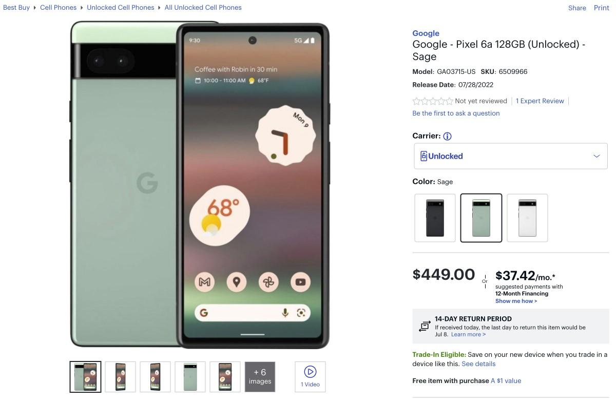 Google Pixel 6a внесли в список на Best Buy перед выпуском 3 gsmarena 001 72
