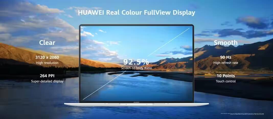 Дисплей Huawei MateBook X Pro с соотношением 92.5%