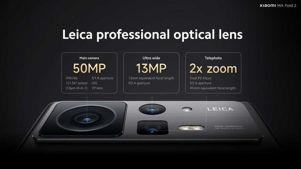 Xiaomi Mix Fold 2 анонсировали с гладким дизайном и оптикой Leica 12 Xiaomi