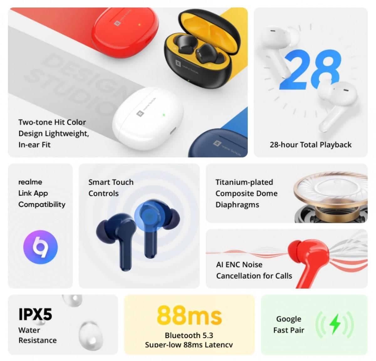 Realme Buds T100 — новые наушники с 28-часовой автономностью и привлекательной ценой 6 Realme Buds T100