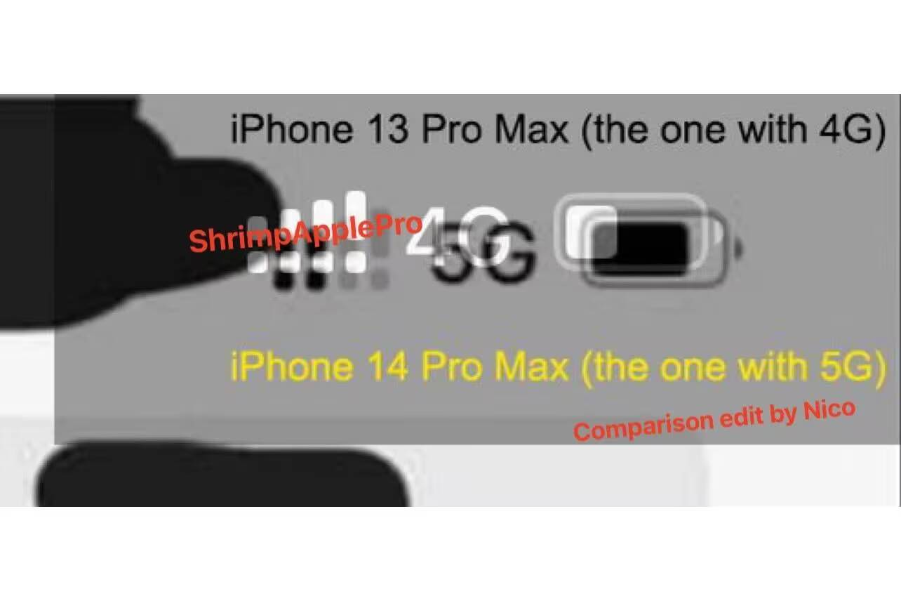 Экран с отображением 5G и зарядкой iPhone 14 Pro Max