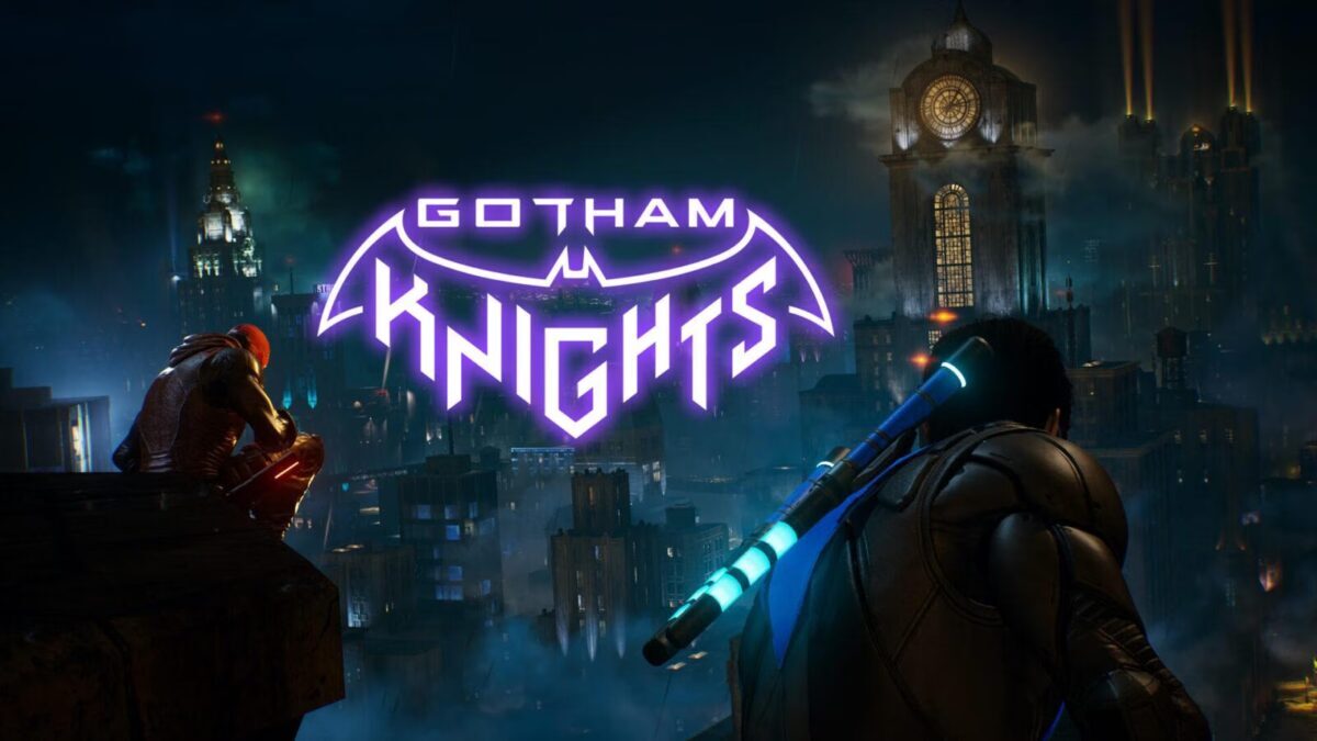 Gotham Knights — обложка с Бэтгерл и Робином на фоне ночного города Готэм