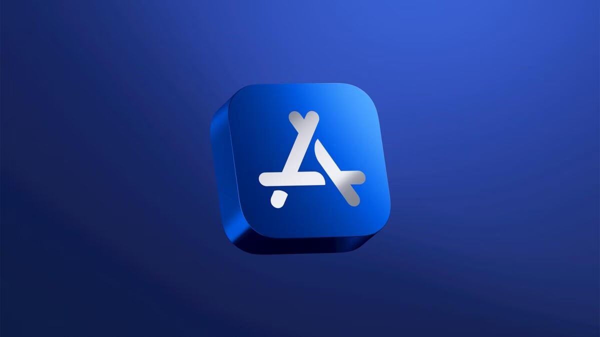 Иконка App Store на синем фоне для iOS обновлений