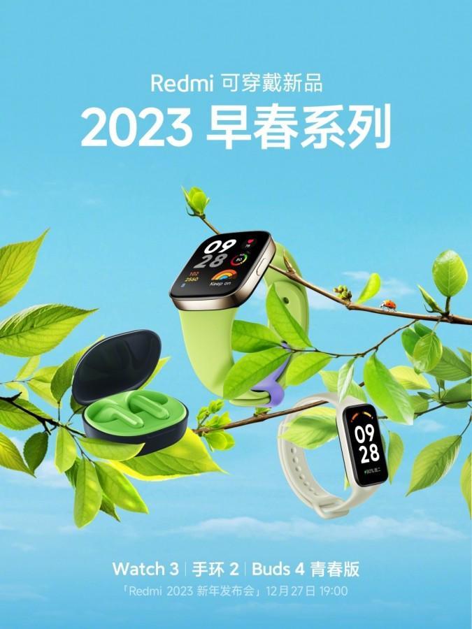 Xiaomi Redmi выпустит Watch 3, Band 2 и Note 12 Pro Speed 27 декабря 26 Xiaomi Redmi