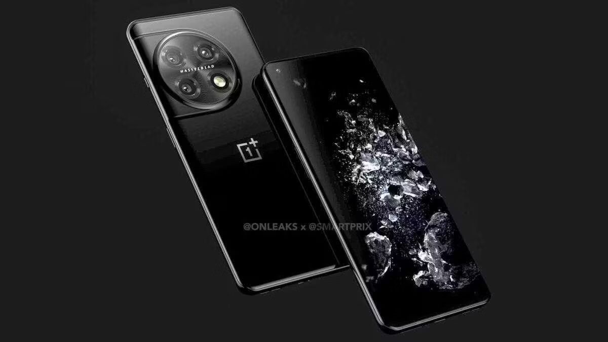 Вид сзади смартфона OnePlus 11: тройной блок камер и логотип OnePlus на корпусе