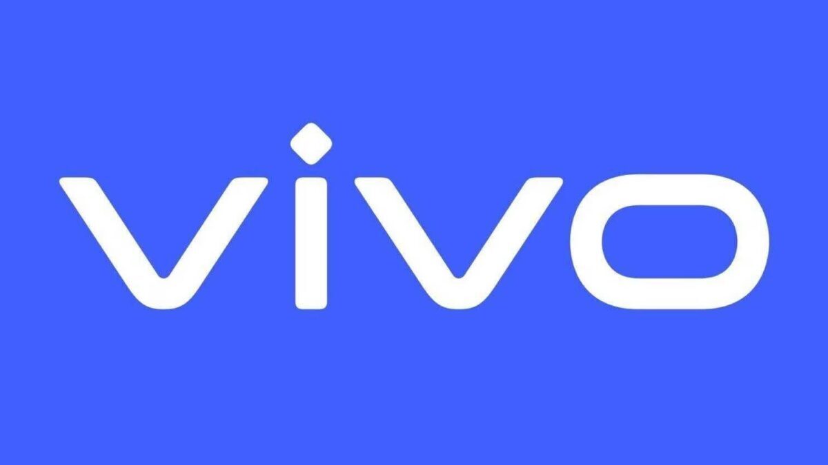 Логотип vivo X Flip на синем фоне с градиентом