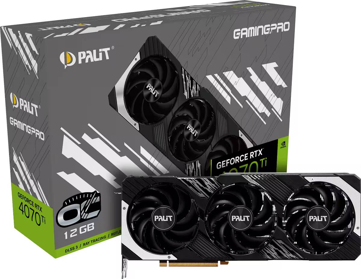 CES 2023: Palit представил серии GeForce RTX 4070 Ti 3 Видеокарта Palit GeForce RTX 4070 Ti с тройным охлаждением и вентиляторным кулером