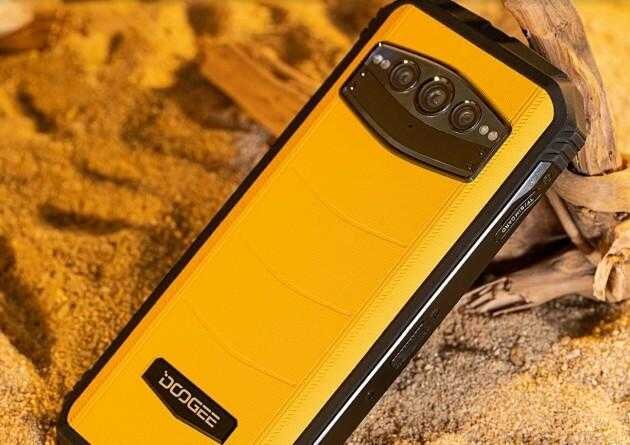 Doogee S100 rugged phone in yellow finish