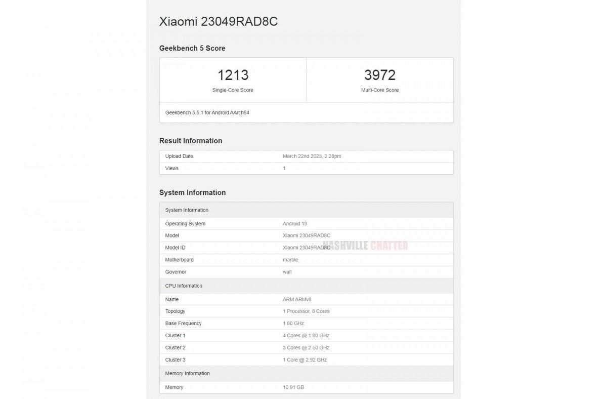 Redmi Note 12 Turbo появился на Geekbench с процессором Snapdragon 7+ Gen 2 3 gsmarena 002 12