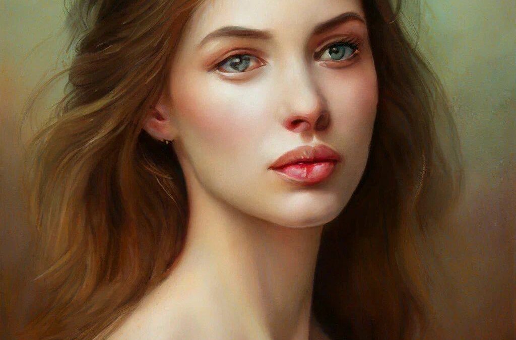 beautiful woman watercolour portrait