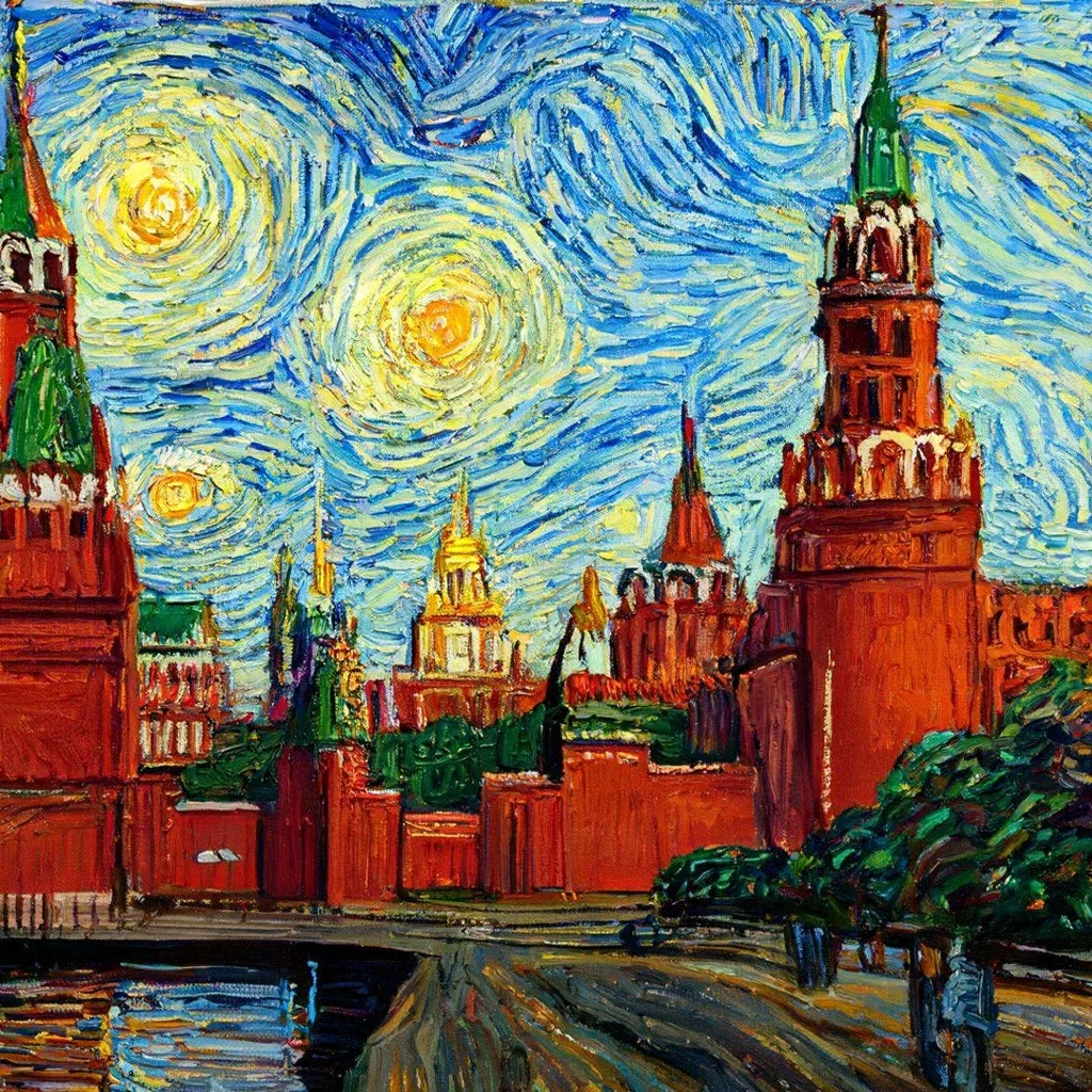 Яндекс выпустил бета-версию 0.1.4 приложения Шедеврум для генерации изображений с помощью нейросети 8 letnyaya moskva v stile van goga