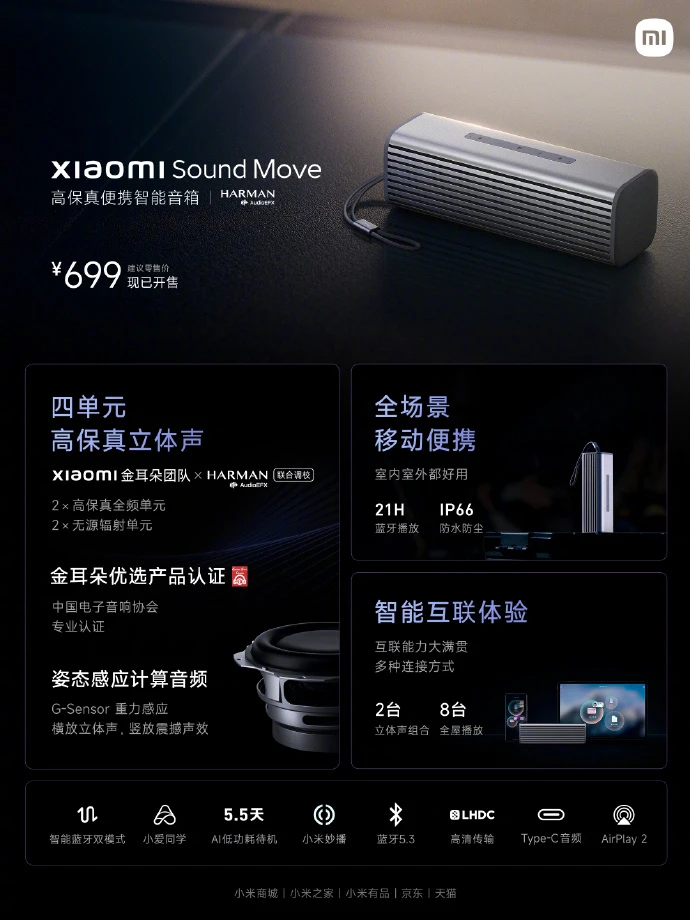 Xiaomi представила портативную колонку Sound Move с защитой от воды и пыли 9 ugajrabo1pfe